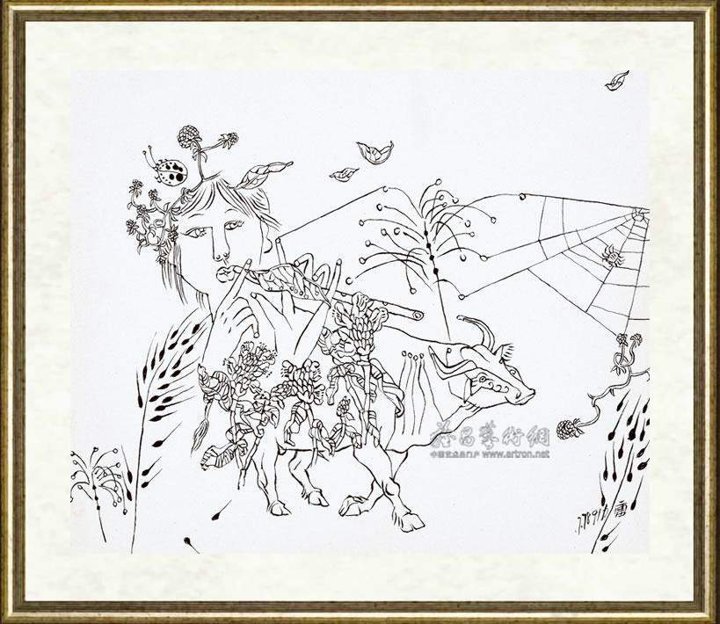曹力_透明的笛声（线描稿）_br_TRANSPARENT FLUTE MUSIC (line drawing)